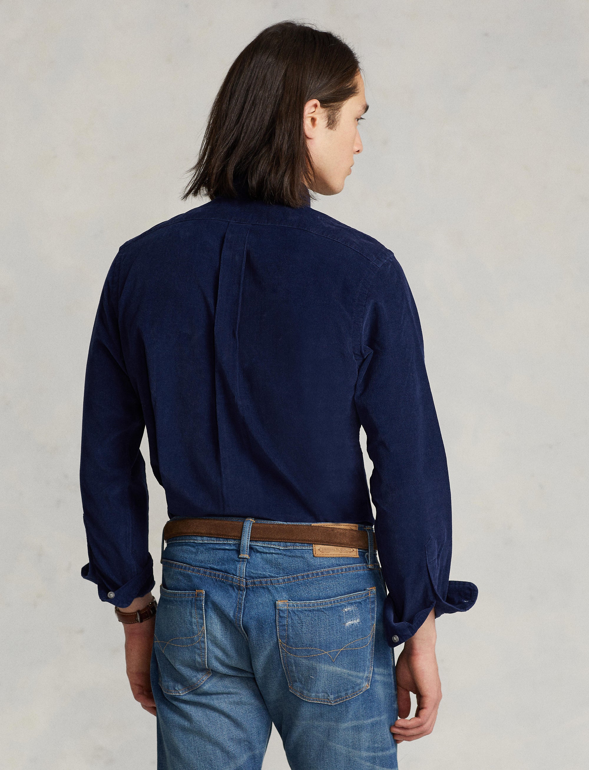 Fitted corduroy shirt - Newport Navy