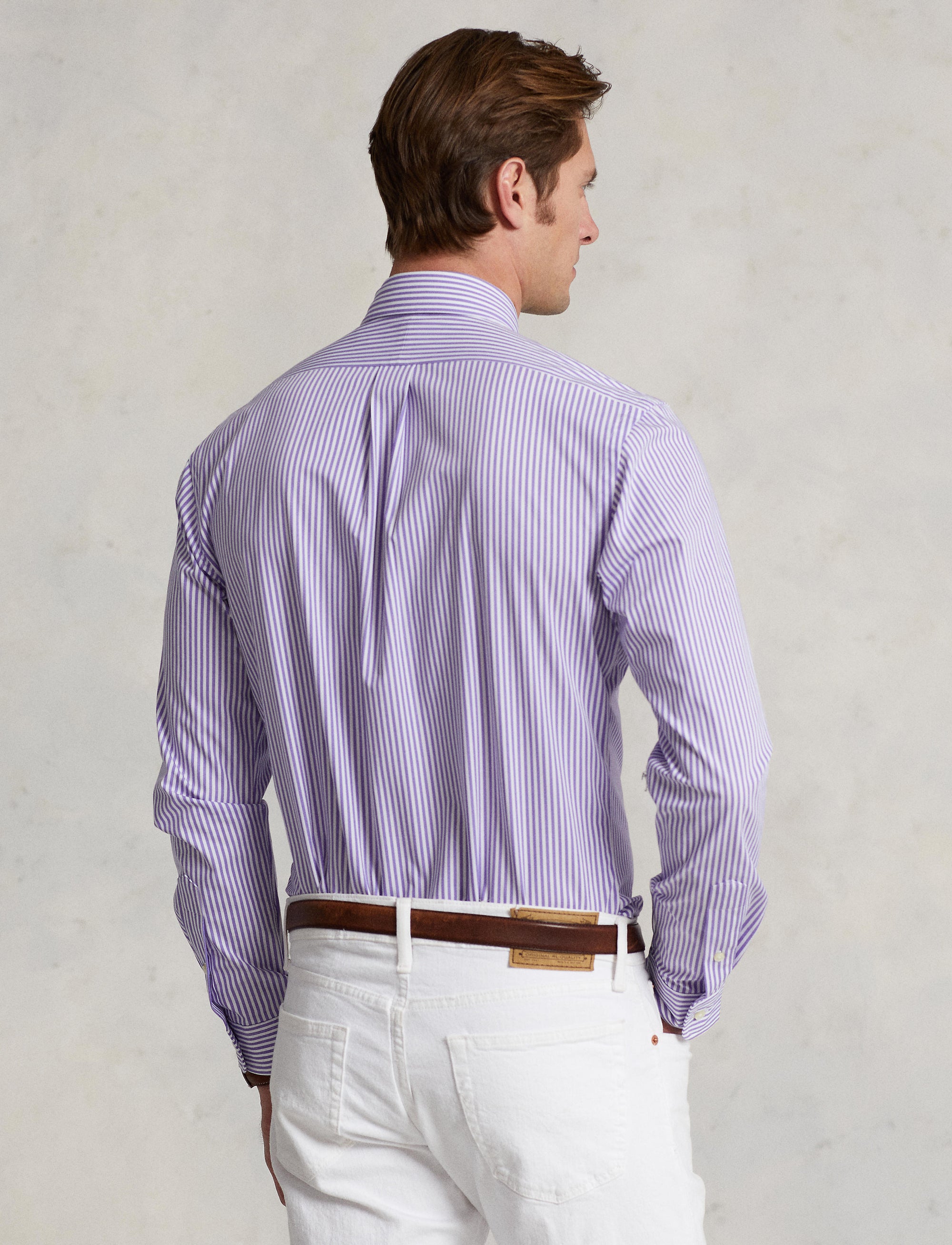 1pcs / NEW // 4655K LAVENDER/WHITE SPORT SHIRT LONG SLEEVE SLBDPPCS