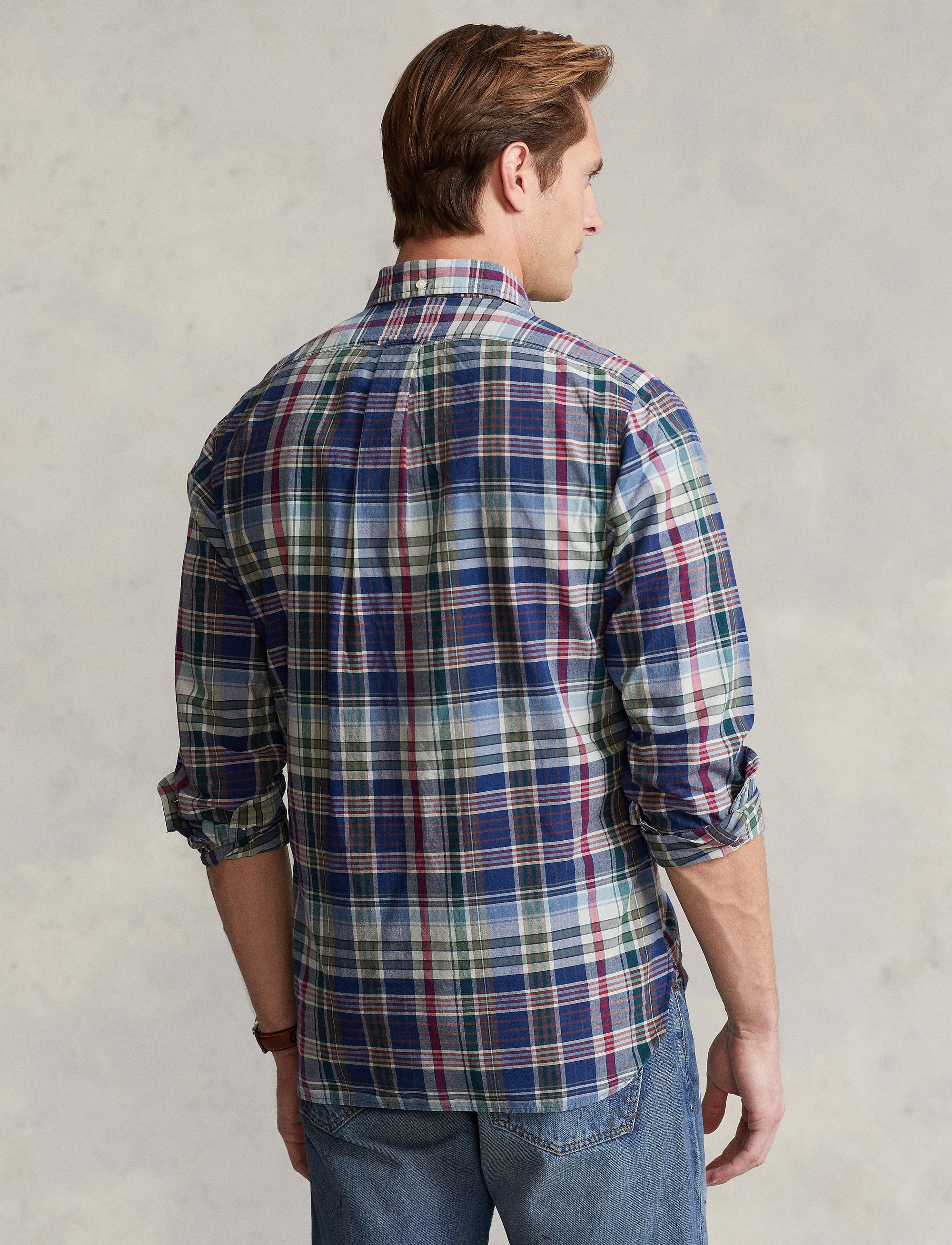 Chemise Classic Fit en coton madras - Navy, Red & Multicolore
