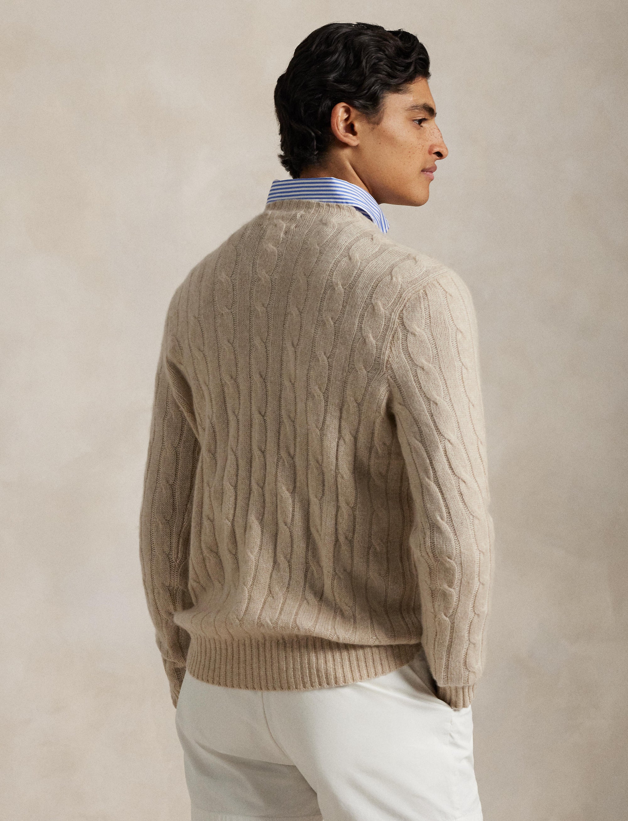 Pull iconique en cachemire torsadé - Natural Cream Heather