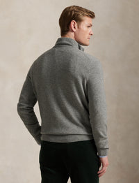 Pull demi-zippé en laine - Fawn Grey Heather