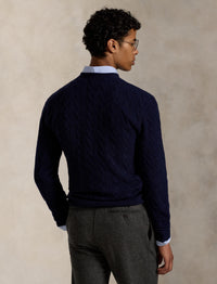 Pull à torsades en laine - Hunter Navy