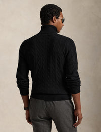 Pull col roulé torsadé en laine - Polo Black