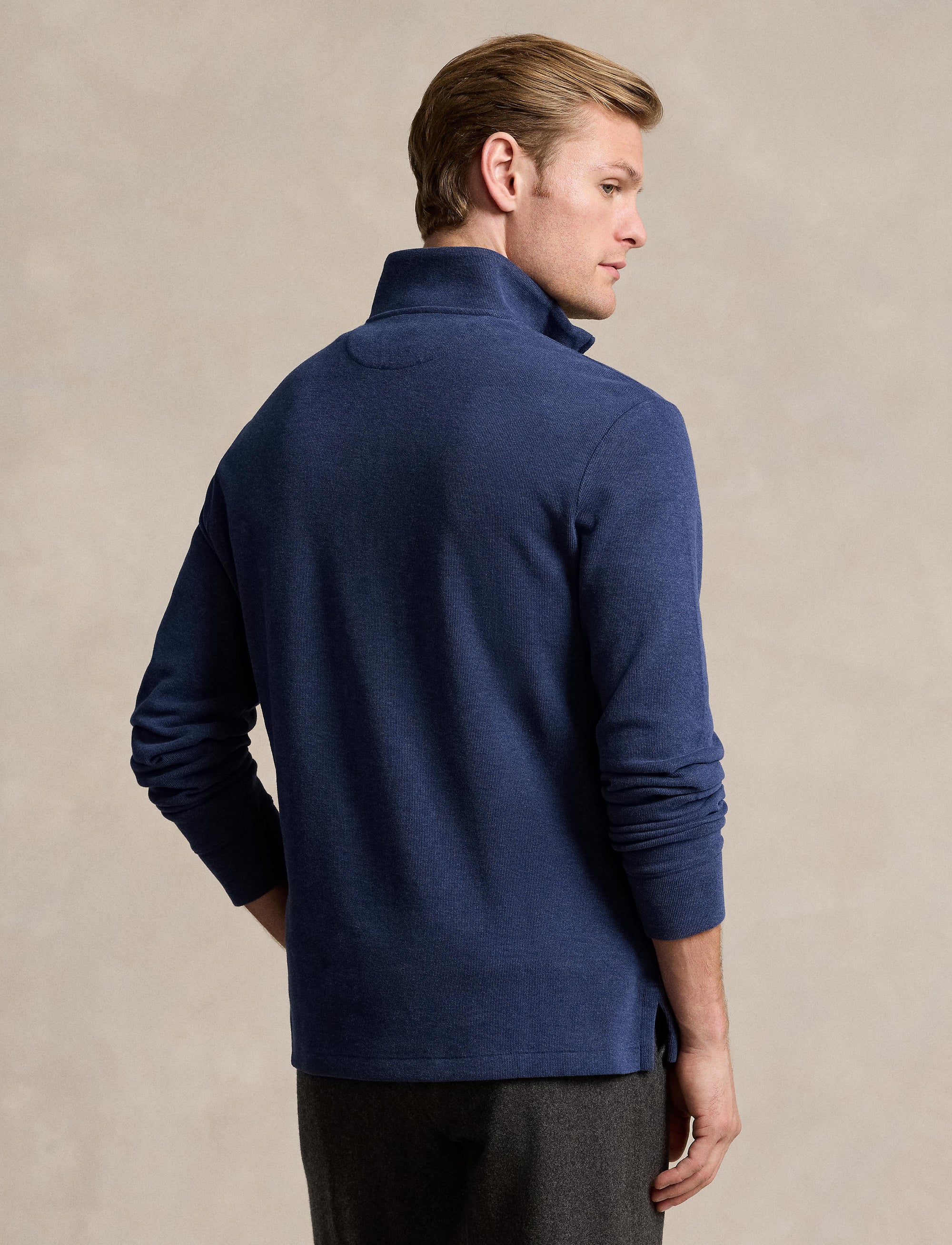 Pull demi-zippé côtelé Estate - Spring Navy Heather & Barclay Heather Int