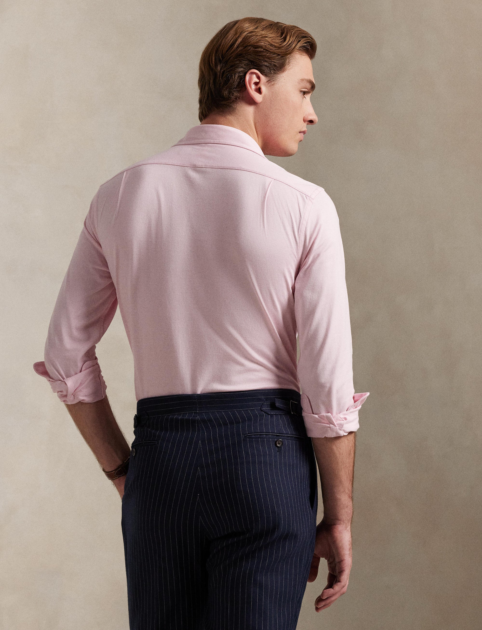 Chemise à col évasé en jersey  - Garden Pink