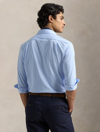 Jersey flared collar shirt - Office Blue