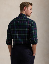 Chemise écossaise ajustée en sergé - Evergreen & Red