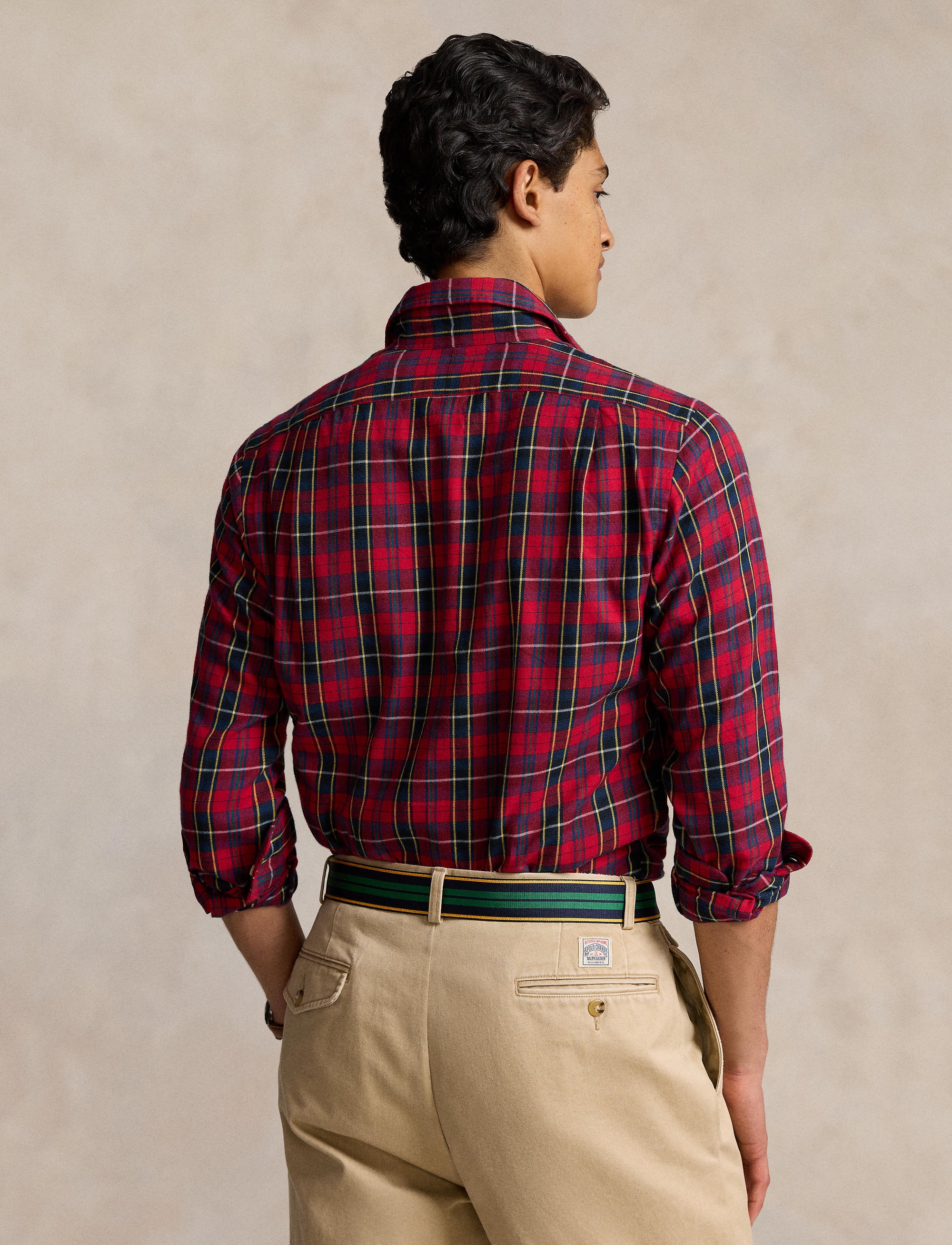 Chemise écossaise ajustée en sergé - Red, Navy & Multicolore
