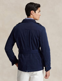 Belted twill utility jacket - Newport Navy