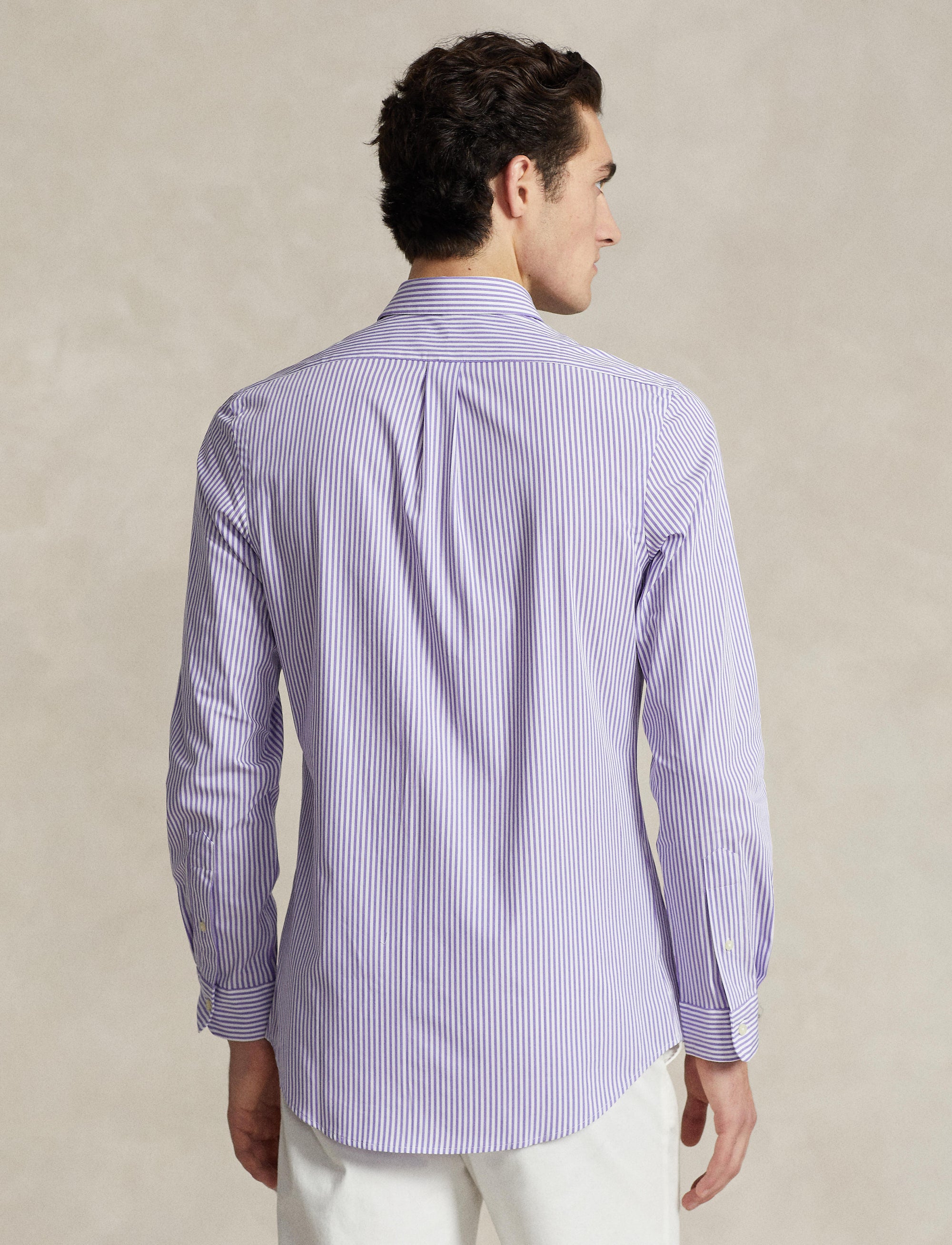 Chemise rayée Slim Fit popeline stretch - Lavender & White