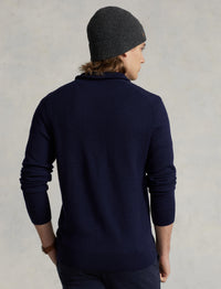Pull demi-zippé en laine lavable - Hunter Navy