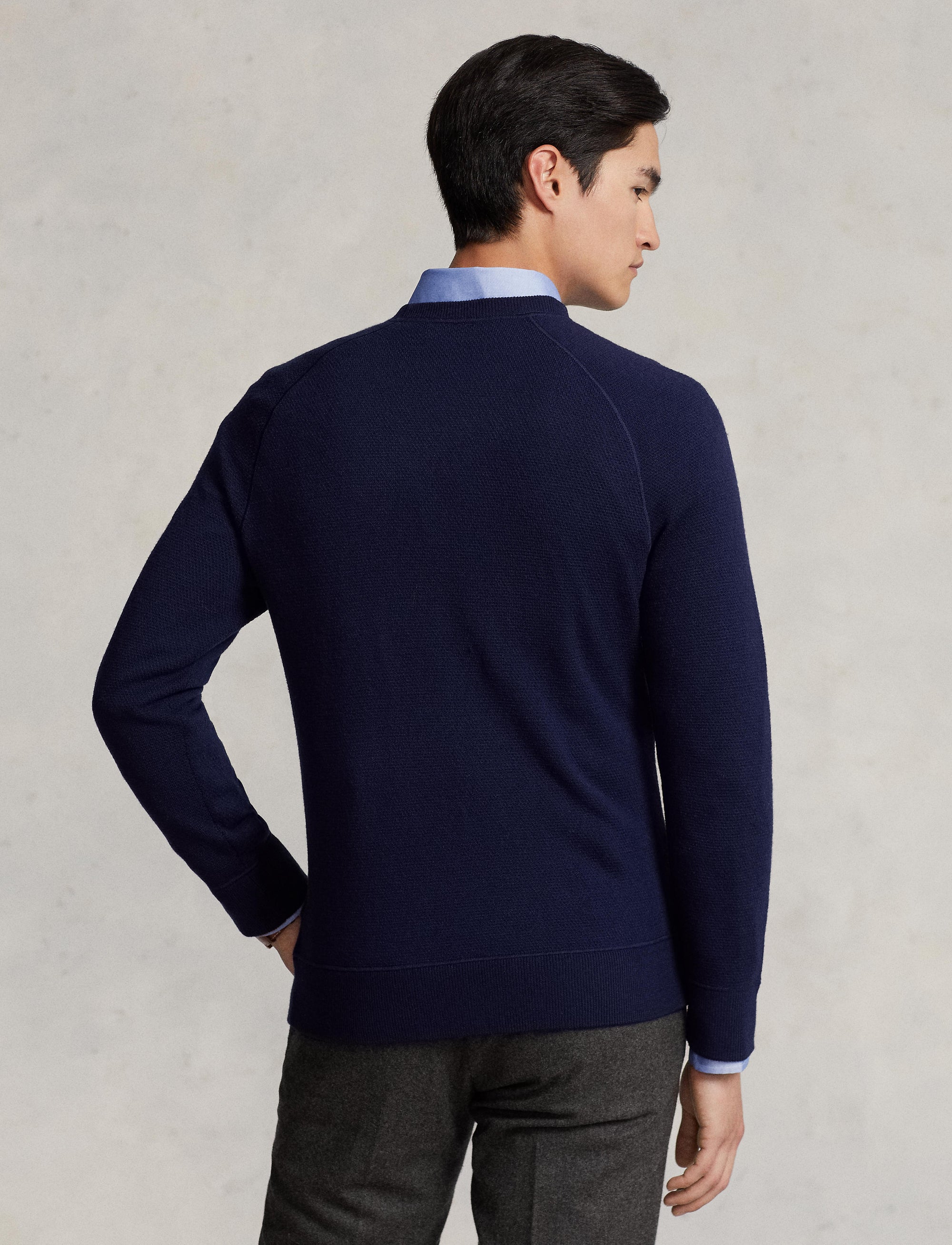 Pull Slim Fit en laine lavable - Hunter Navy