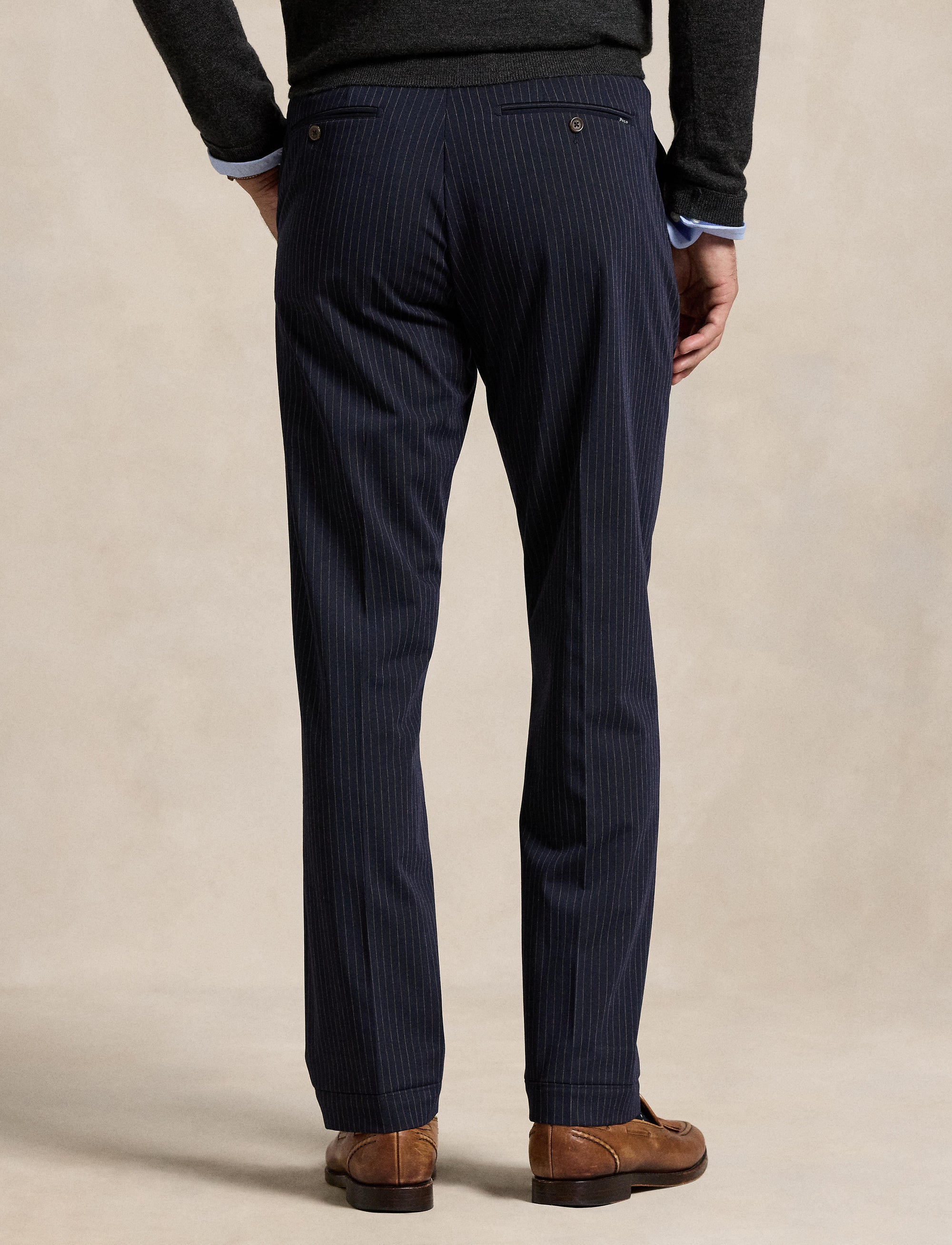 Pantalon performance en sergé stretch - Navy Pinstripe