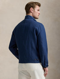 Bedford reversible jacket in linen blend - Rustic Navy & Collection Navy