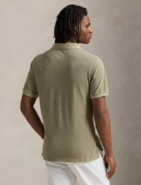 Polo Custom Slim Fit en piqué teint - Olive