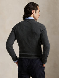 Pull col rond en laine  - Dark Charcoal Heather