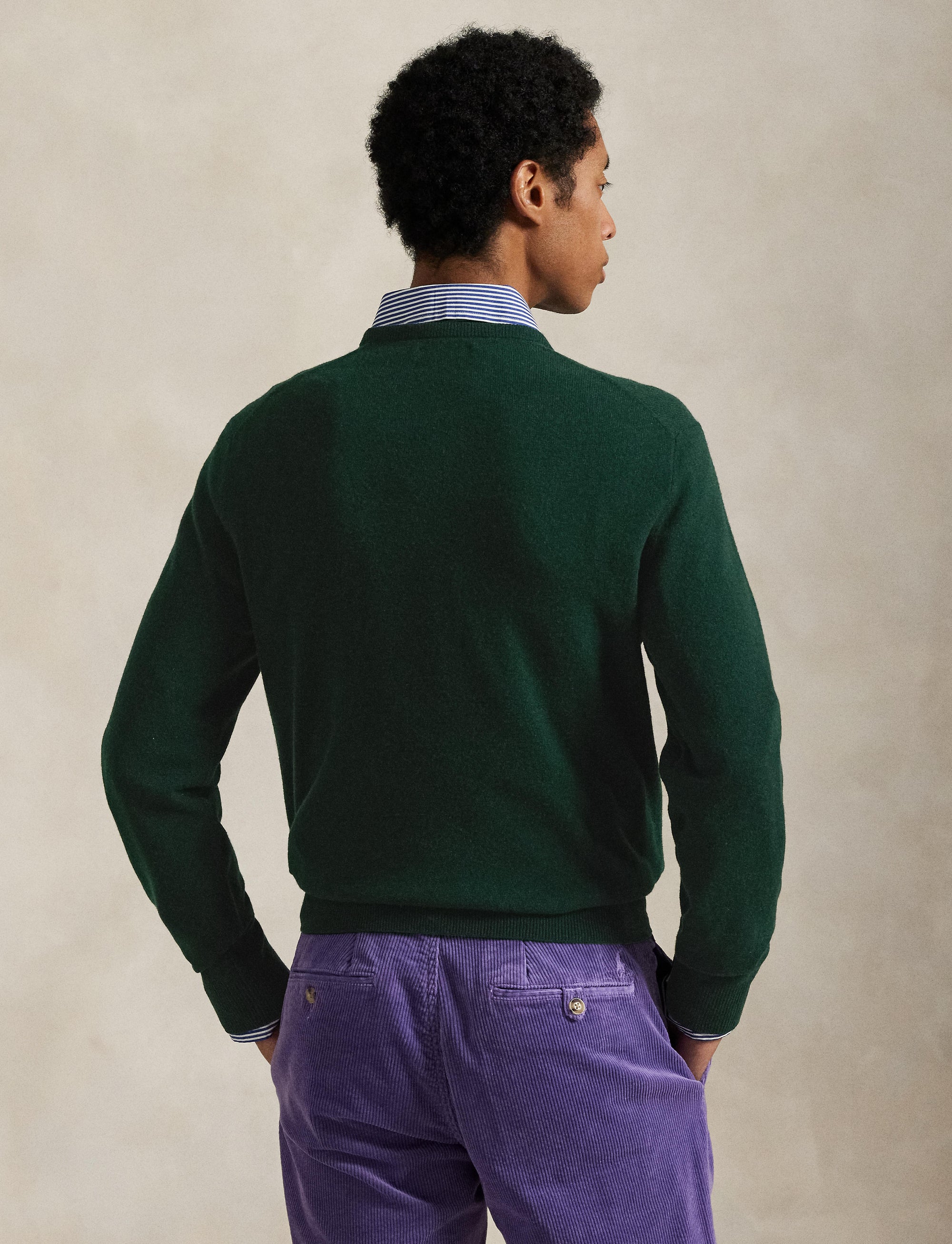 Pull col rond en laine  - Moss Agate
