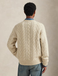 Pull en tricot d'Aran - Coconut Cream Heather