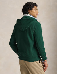 Sweat à capuche zippé teint en pièce - Frond Green