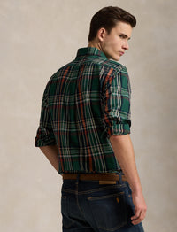Chemise Oxford ajustée écossaise - Pine, Wine & Multicolore