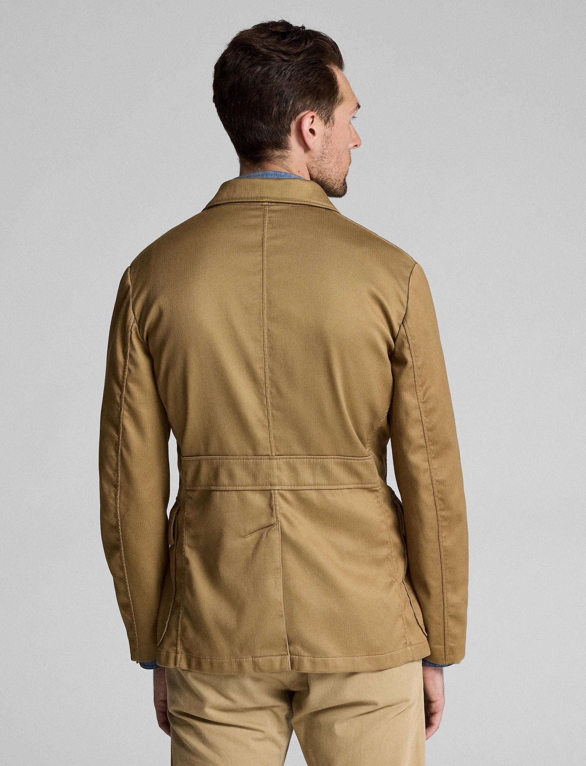 Blazer déstructuré tissu à grosses côtes - Brown