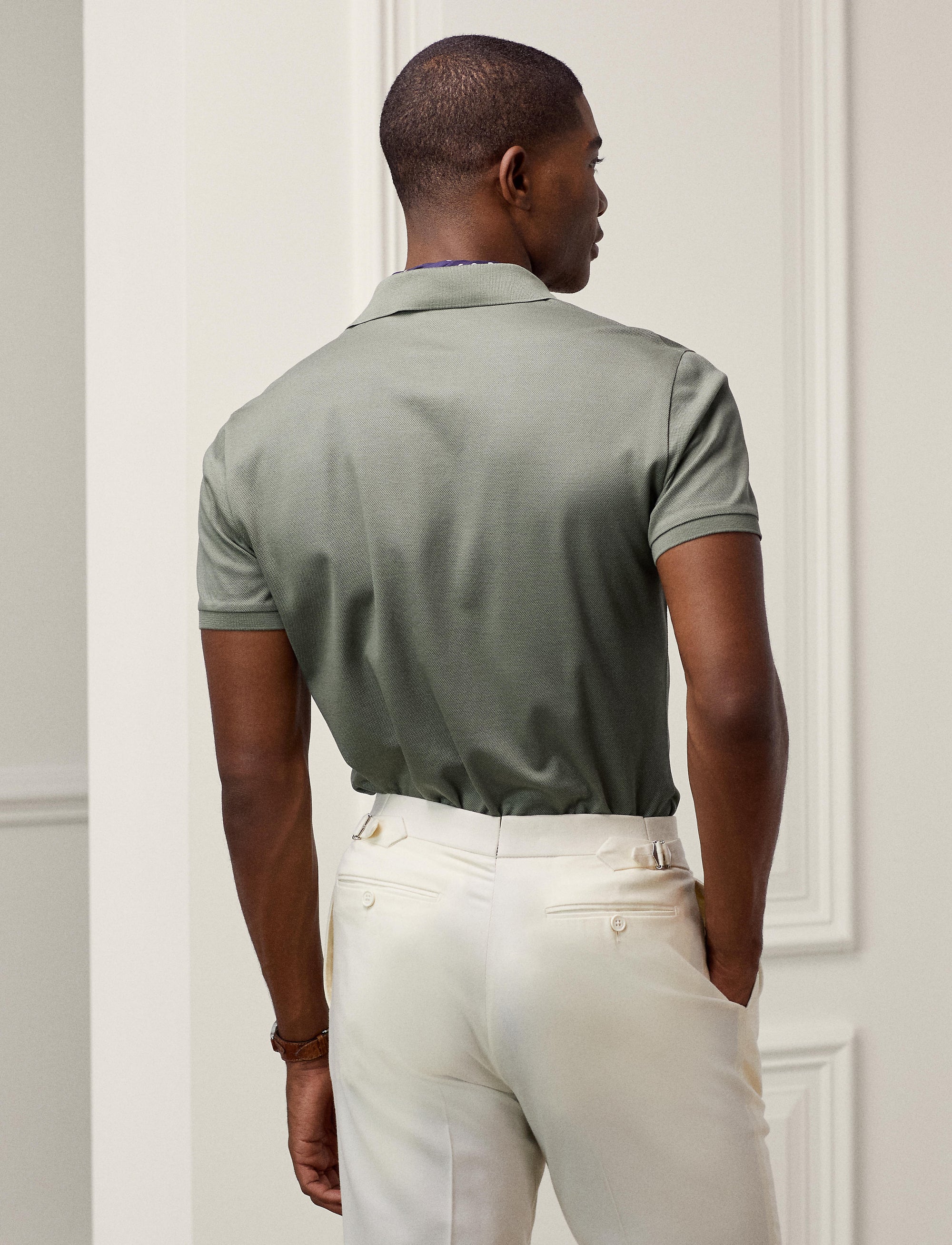 Polo Custom Slim Fit en piqué - Sea Spray
