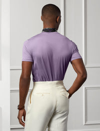 Round-neck T-shirt in Scottish yarn - Purple Haze