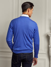 Pull col rond en cachemire - Classic Copen Blue
