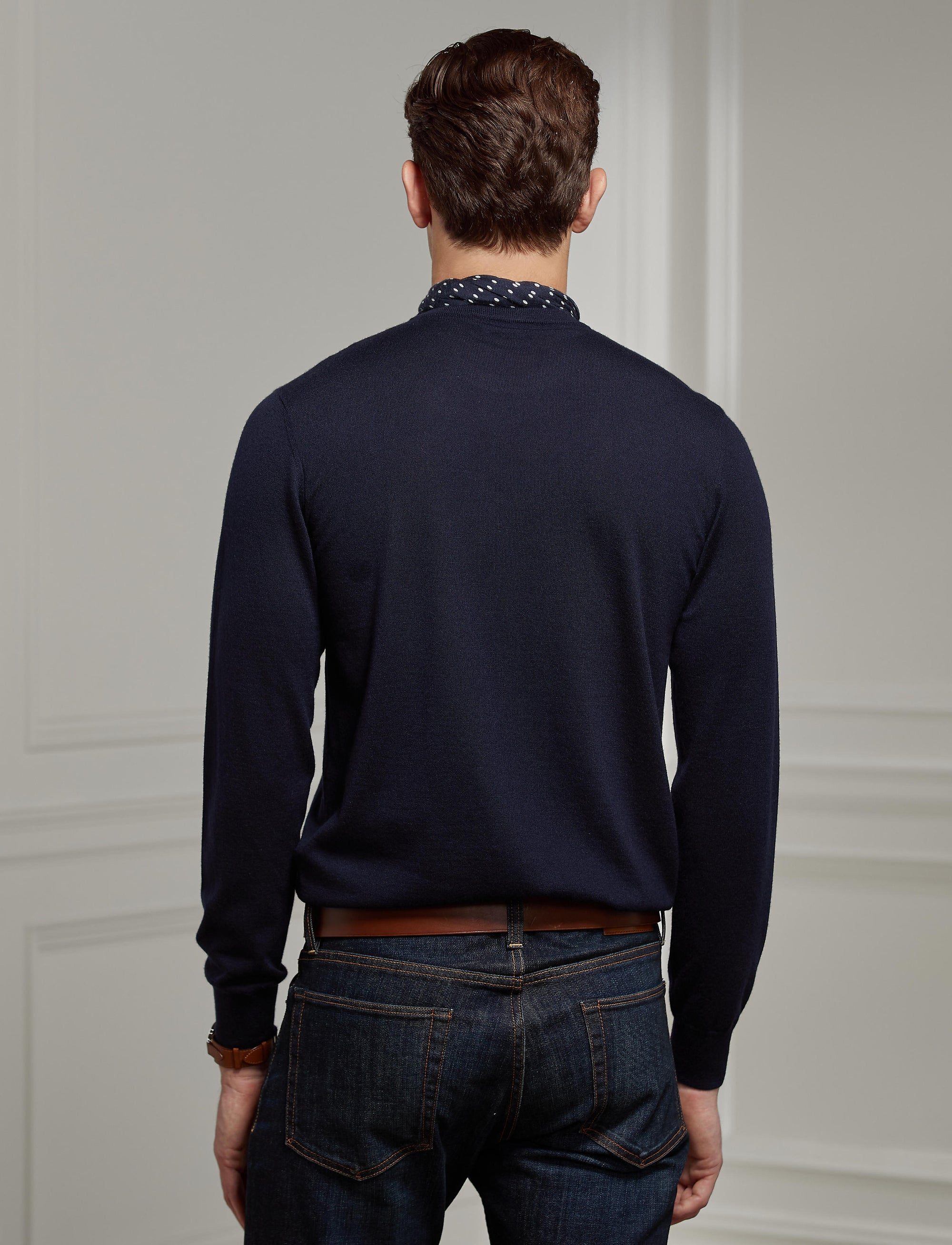 Pull col rond en cachemire - Classic Chairman Navy