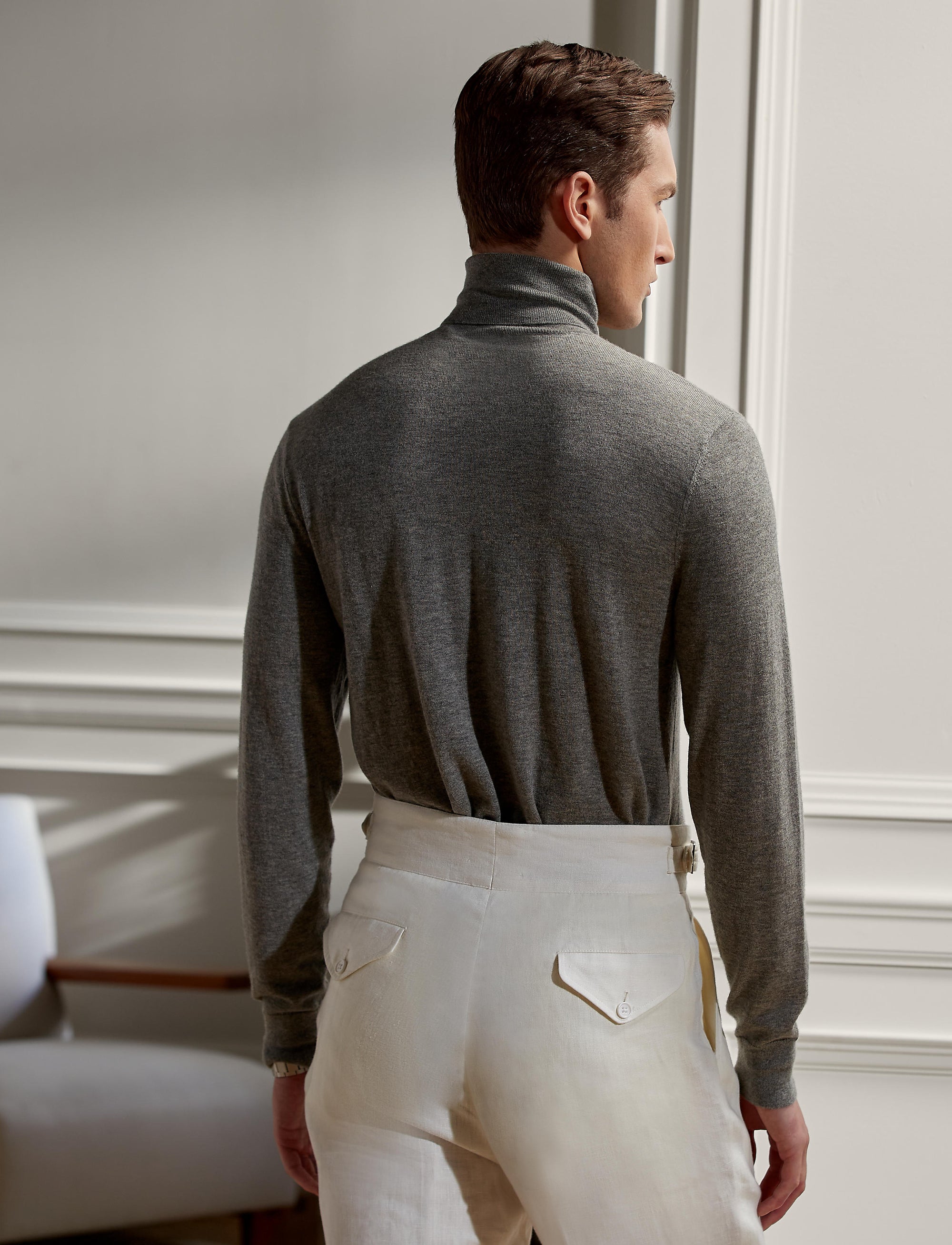 Pull col roulé en cachemire - Gris