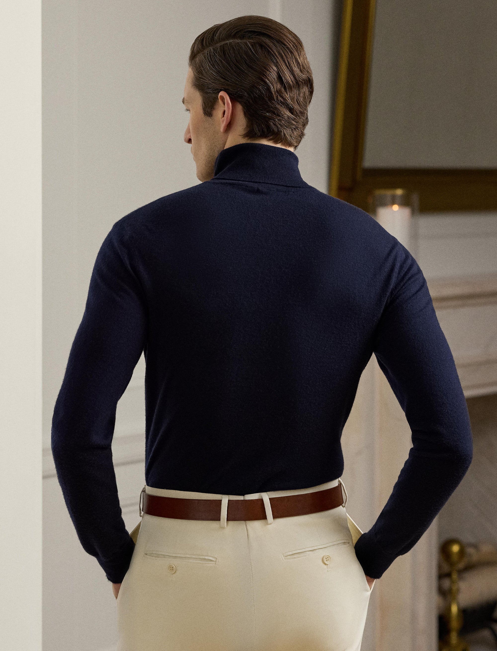 Pull à col roulé en cachemire - Classic Chairman Navy