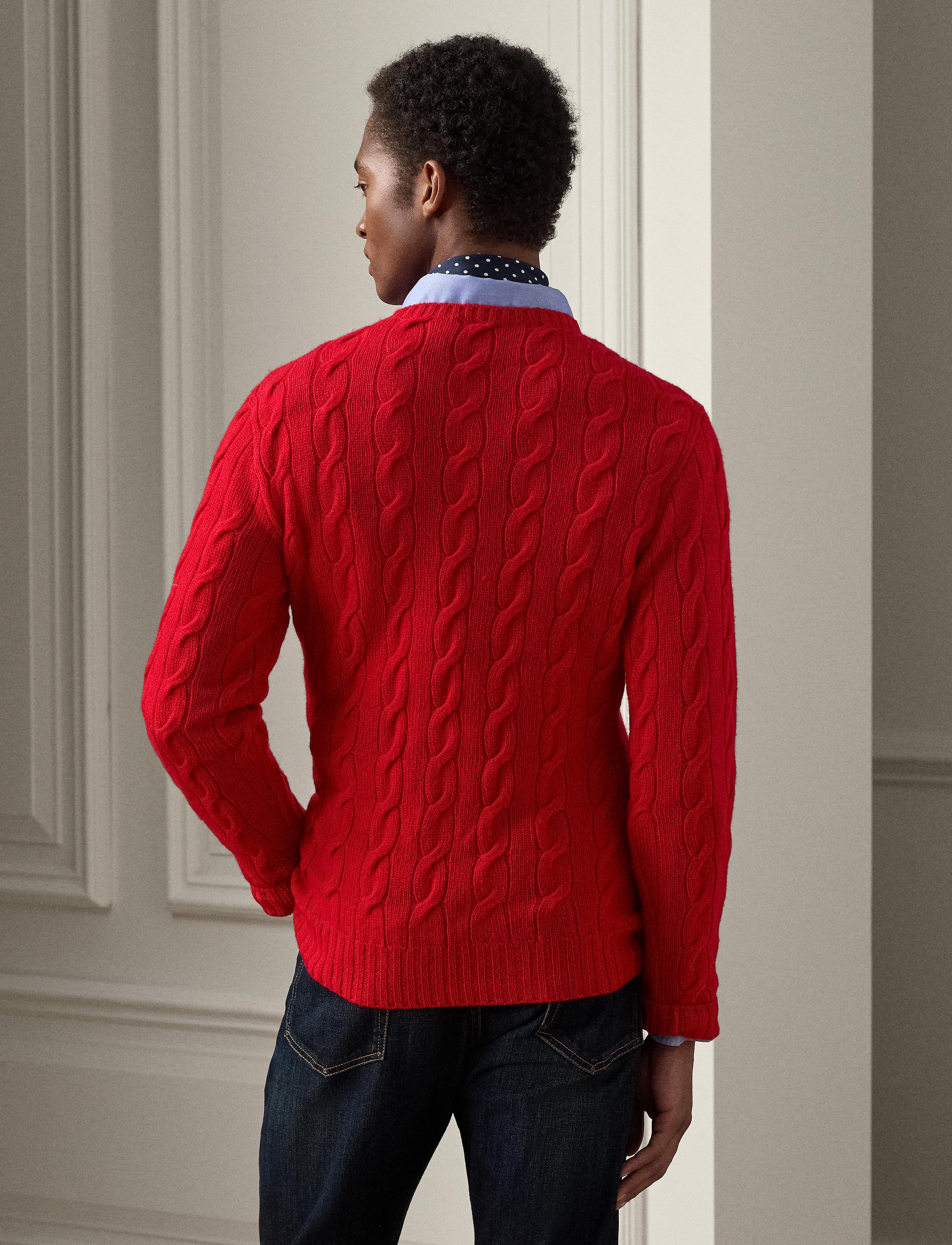 Pull en cachemire torsadé - Classic Red
