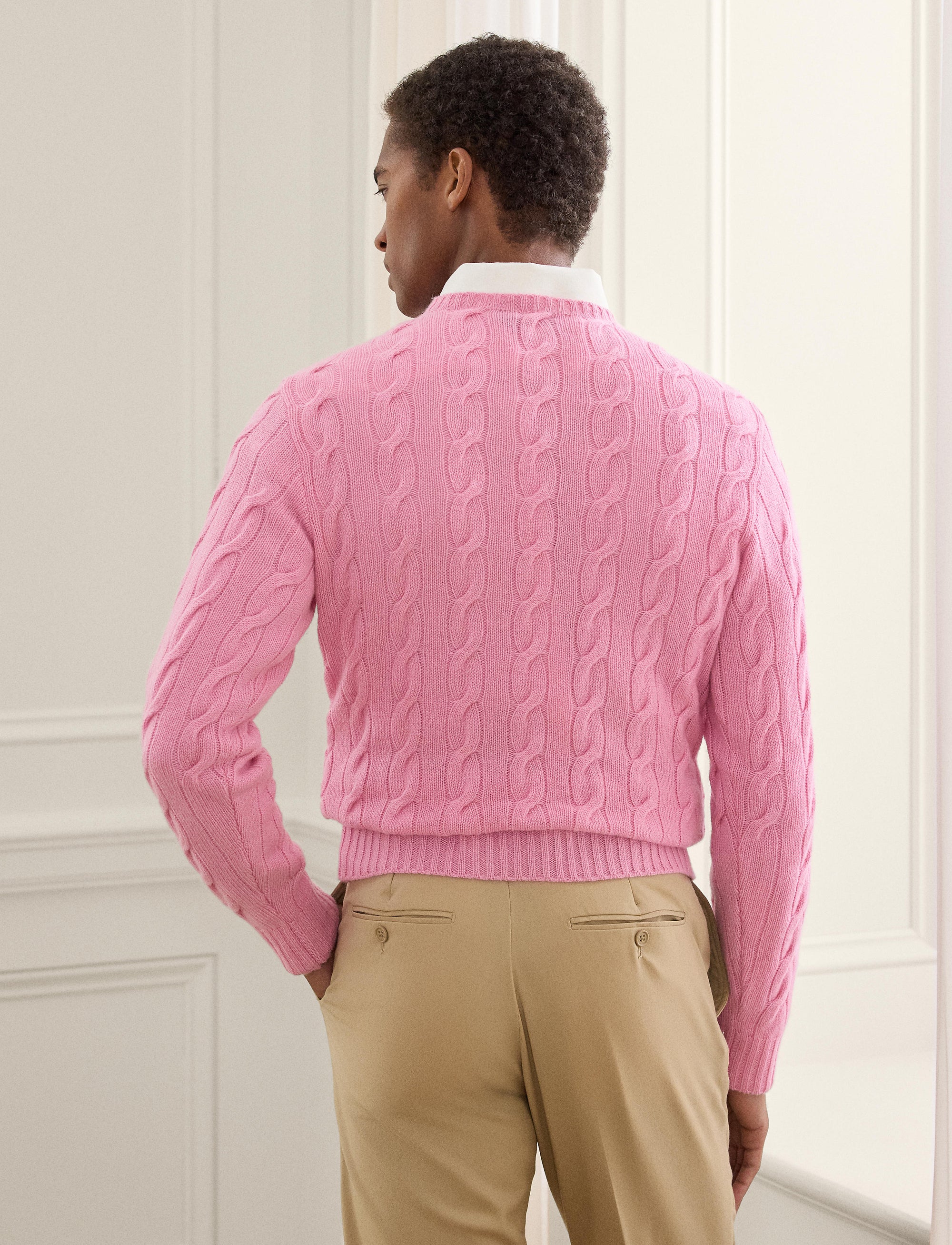 Pull en cachemire torsadé - Classic Pale Pink