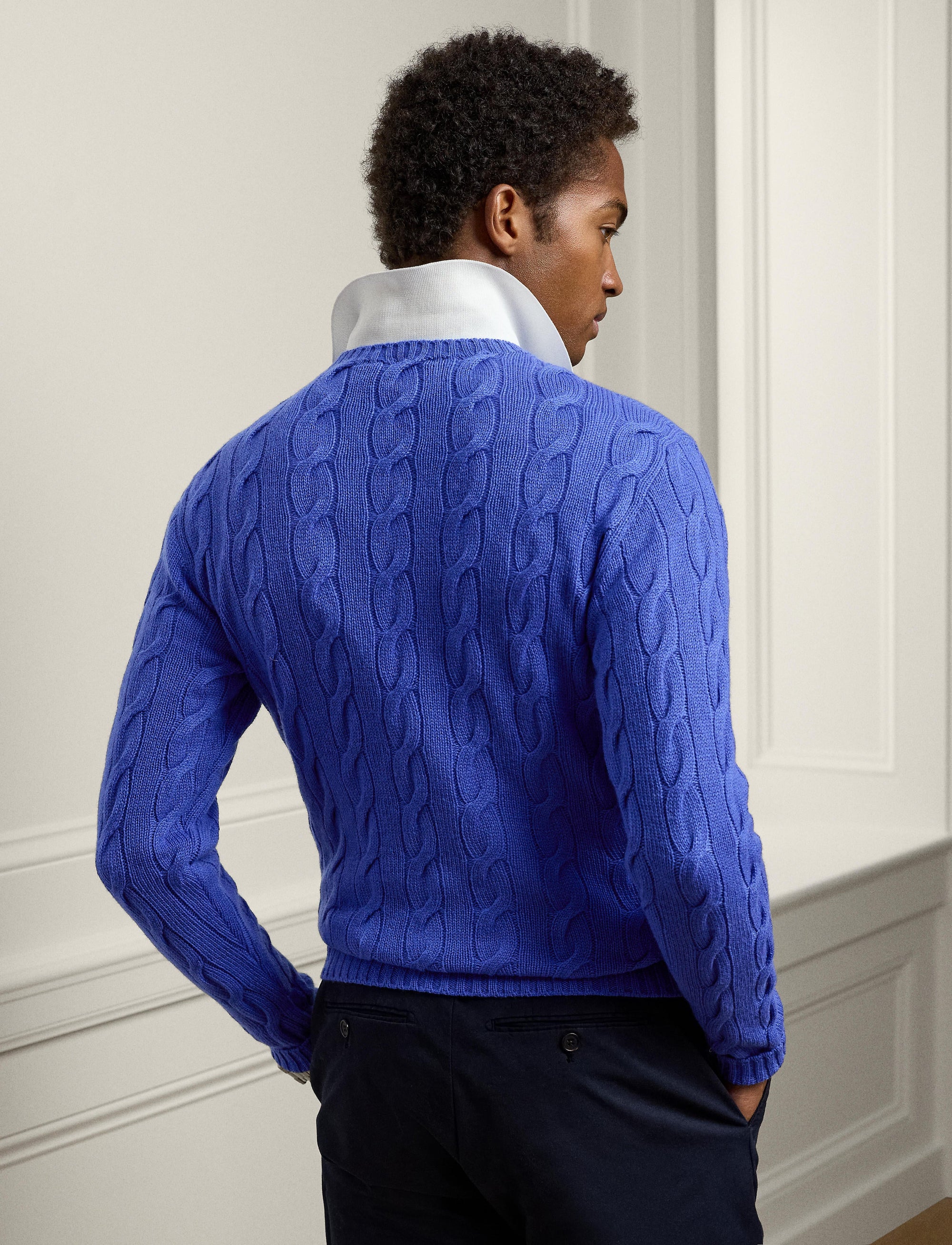 Pull en cachemire torsadé - Classic Copen Blue