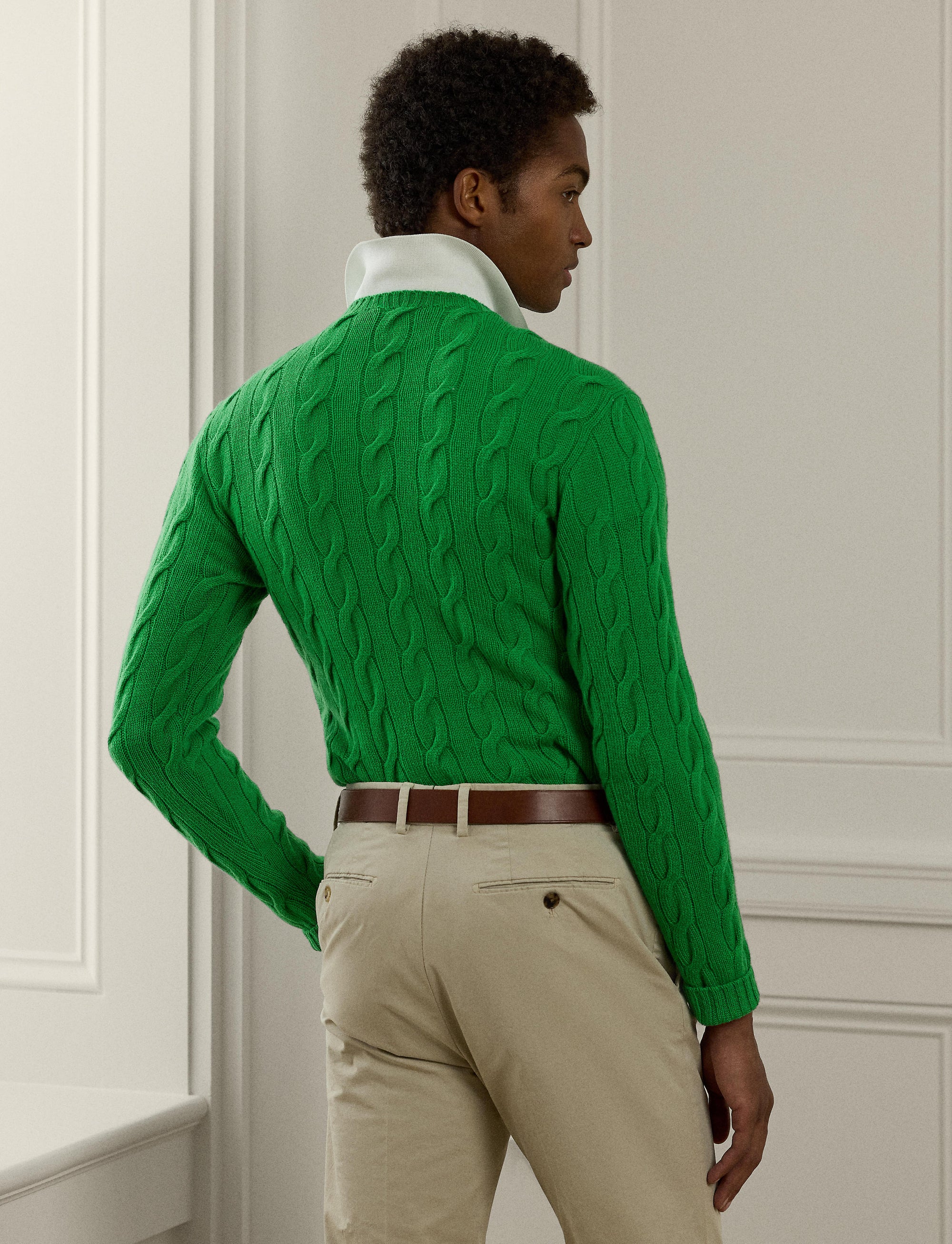 Pull en cachemire torsadé - Vert