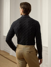 Pull en cachemire torsadé - Dark Charcoal