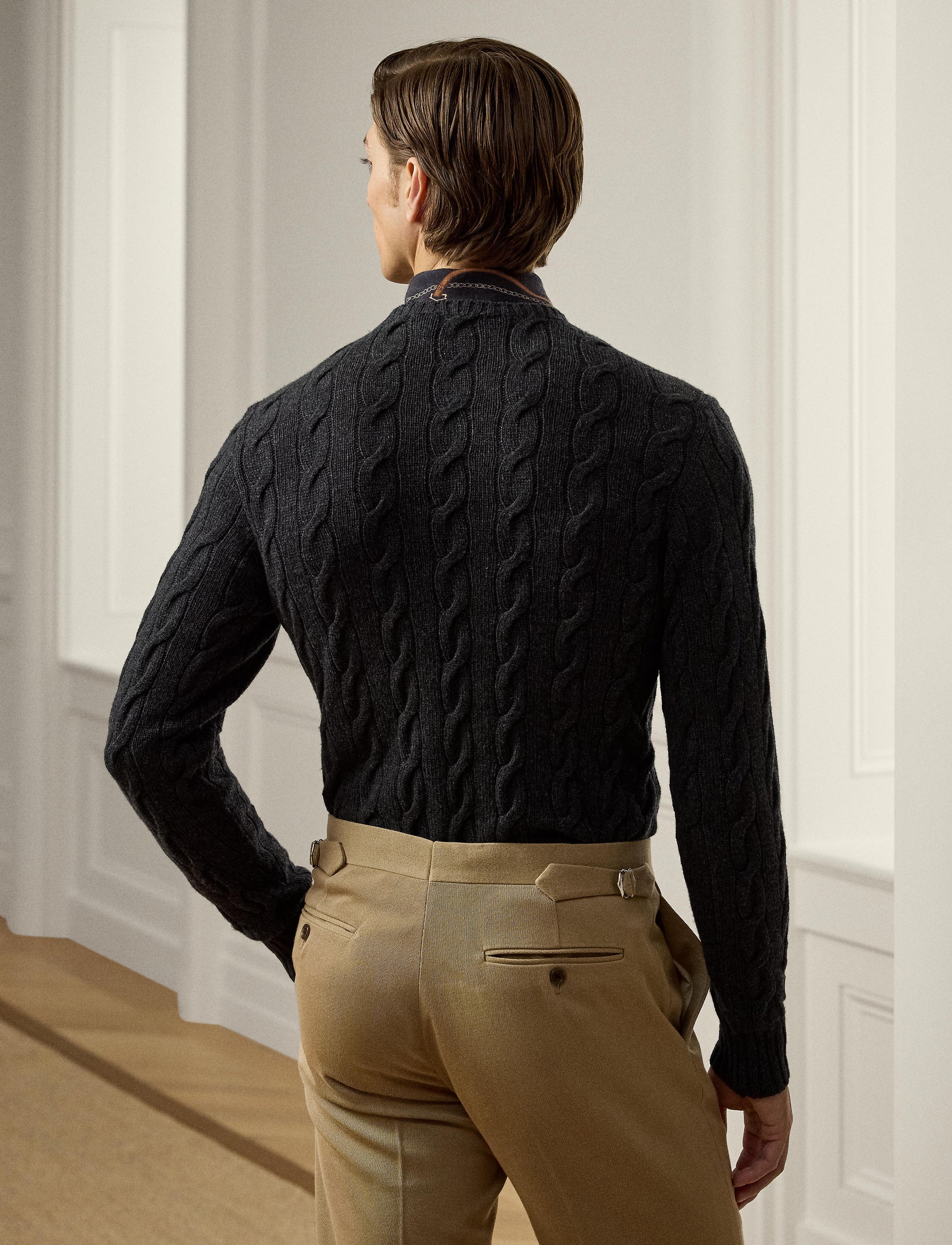 Pull en cachemire torsadé - Dark Charcoal