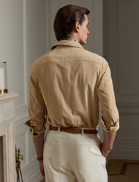 Barron suede overshirt - Oyster Tan