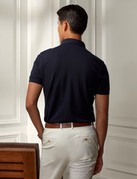 Wool pique polo shirt - Classic Chairman Navy