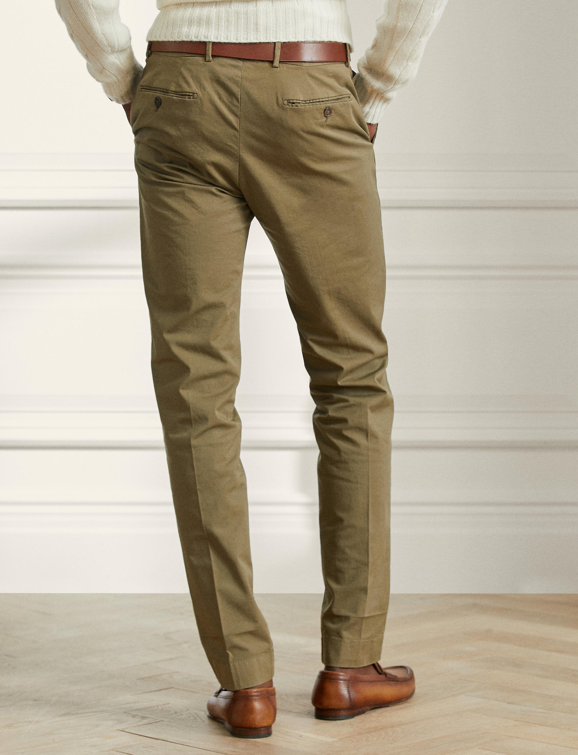 Pantalon slim en chino stretch - Fall Sage