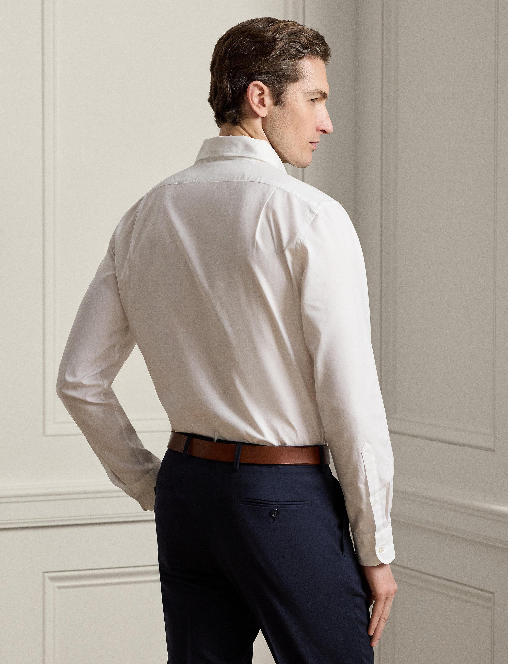 Chemise en grain Oxford délavée - Blanc