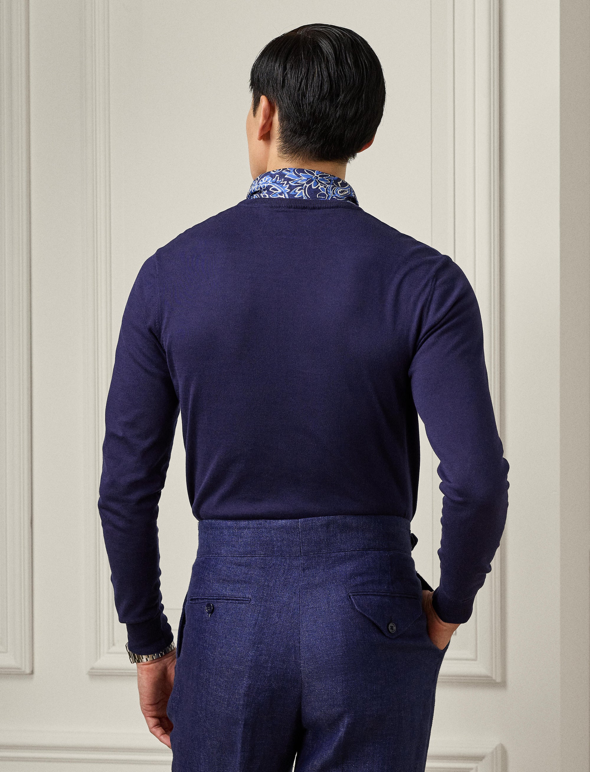 Pull col rond en coton - Spring Navy