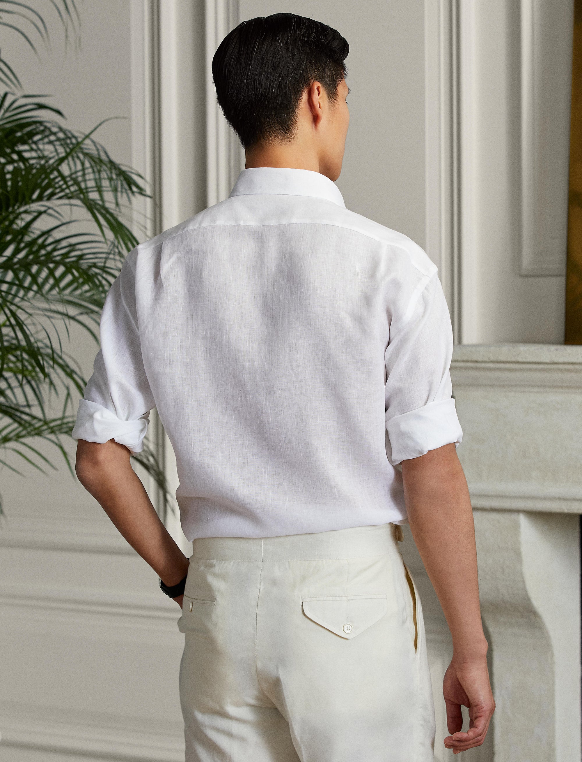 Chemise à monogramme en lin - Optic White