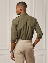 Poplin shirt - Olive Night