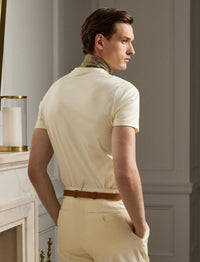 T-shirt à col rond en interlock  - Classic Cream