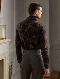 Cashmere and silk blend equestrian shirt - Multicolour