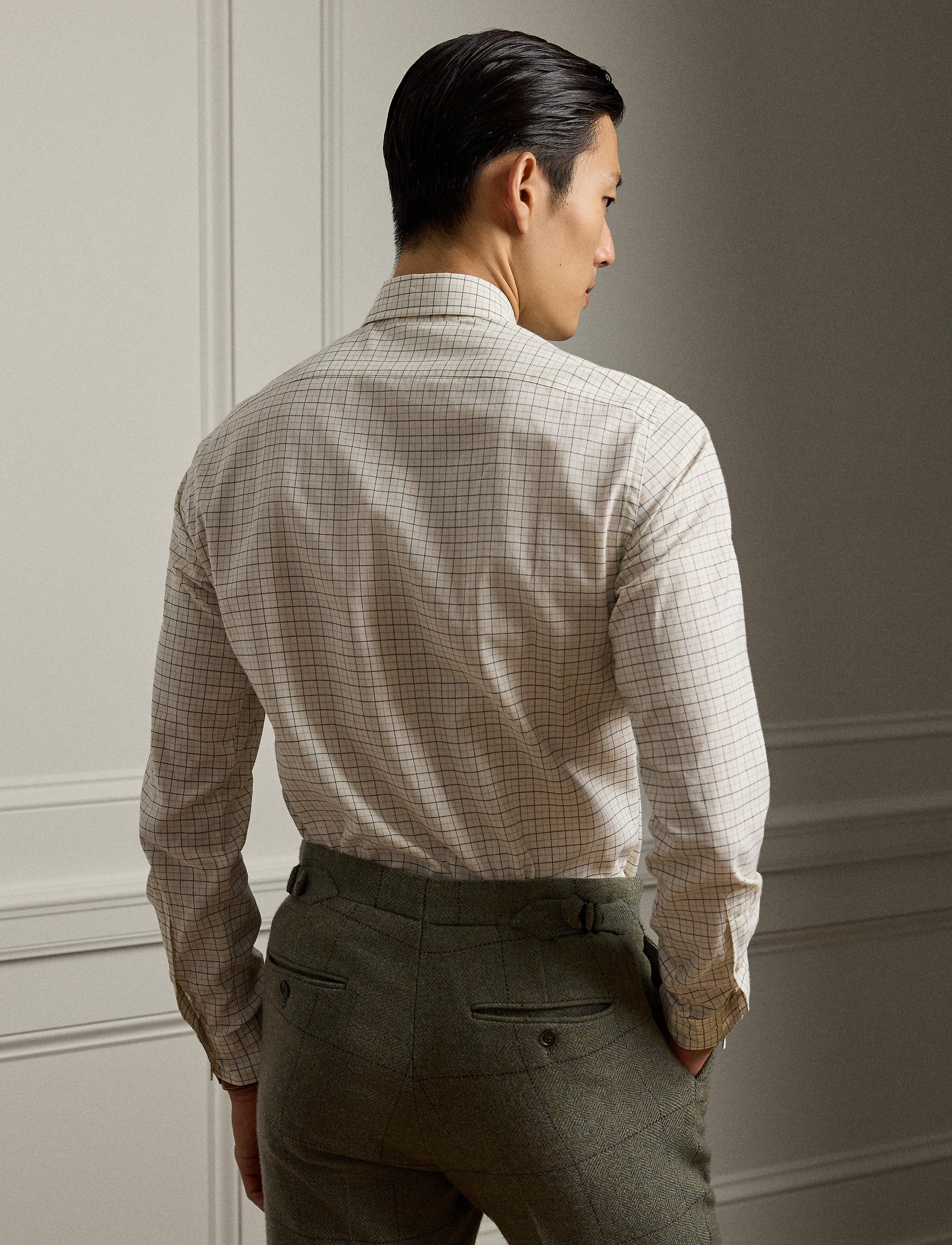 Flannel tattersall shirt - Camel, Brown & Cream