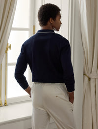 Piqué polo shirt with embroidered badge - Classic Chairman Navy