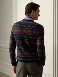 Pull Fair Isle en laine et cachemire mélangé - Equestrian Navy Mu