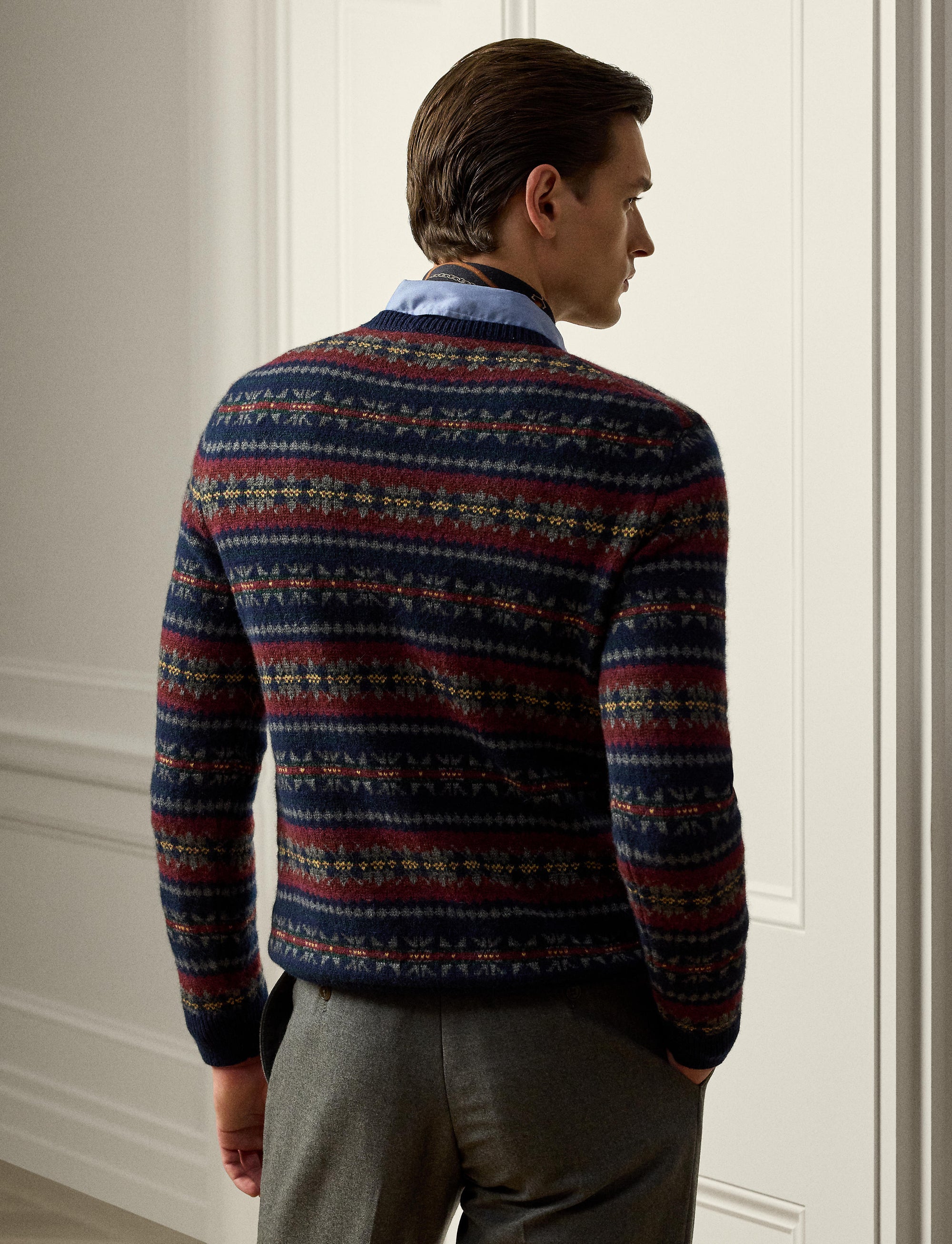 Pull Fair Isle en laine et cachemire mélangé - Equestrian Navy Mu
